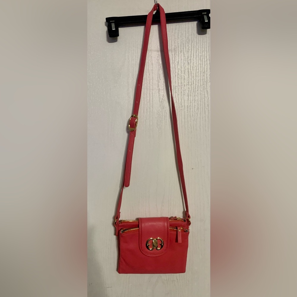 Emma Fox Pink Leather Crossbody Bag
